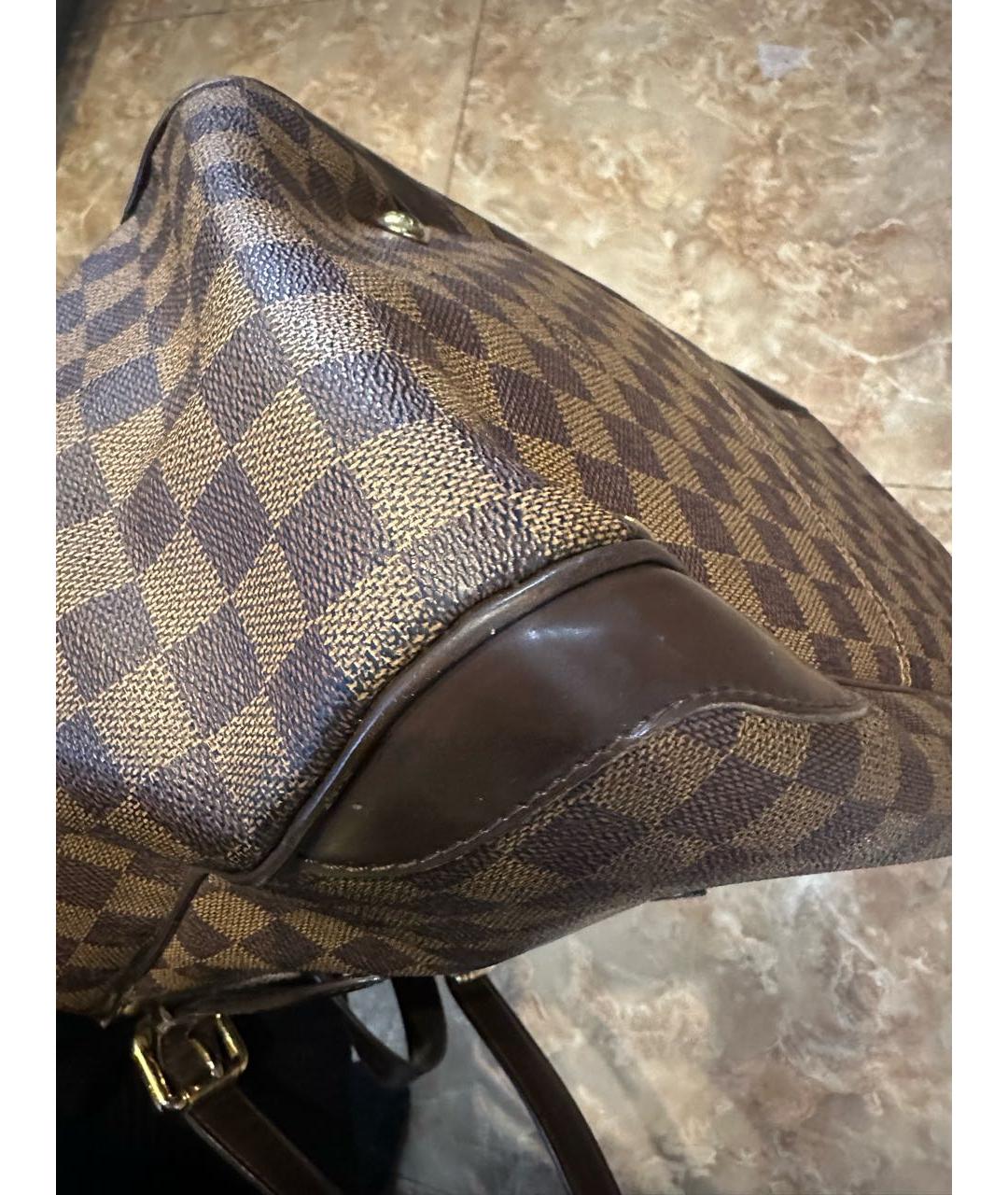LOUIS VUITTON Коричневая кожаная сумка тоут, фото 6