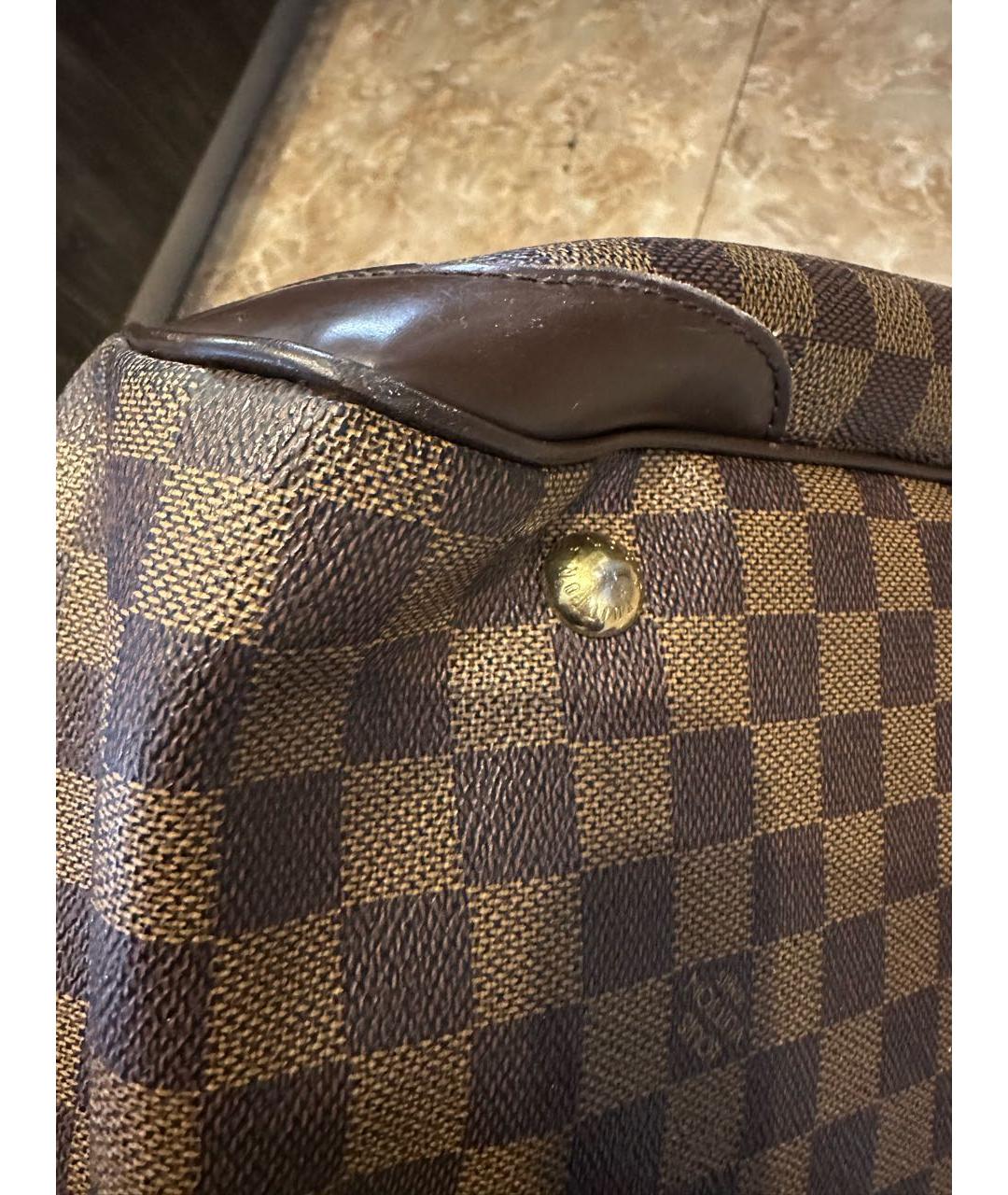 LOUIS VUITTON Коричневая кожаная сумка тоут, фото 8