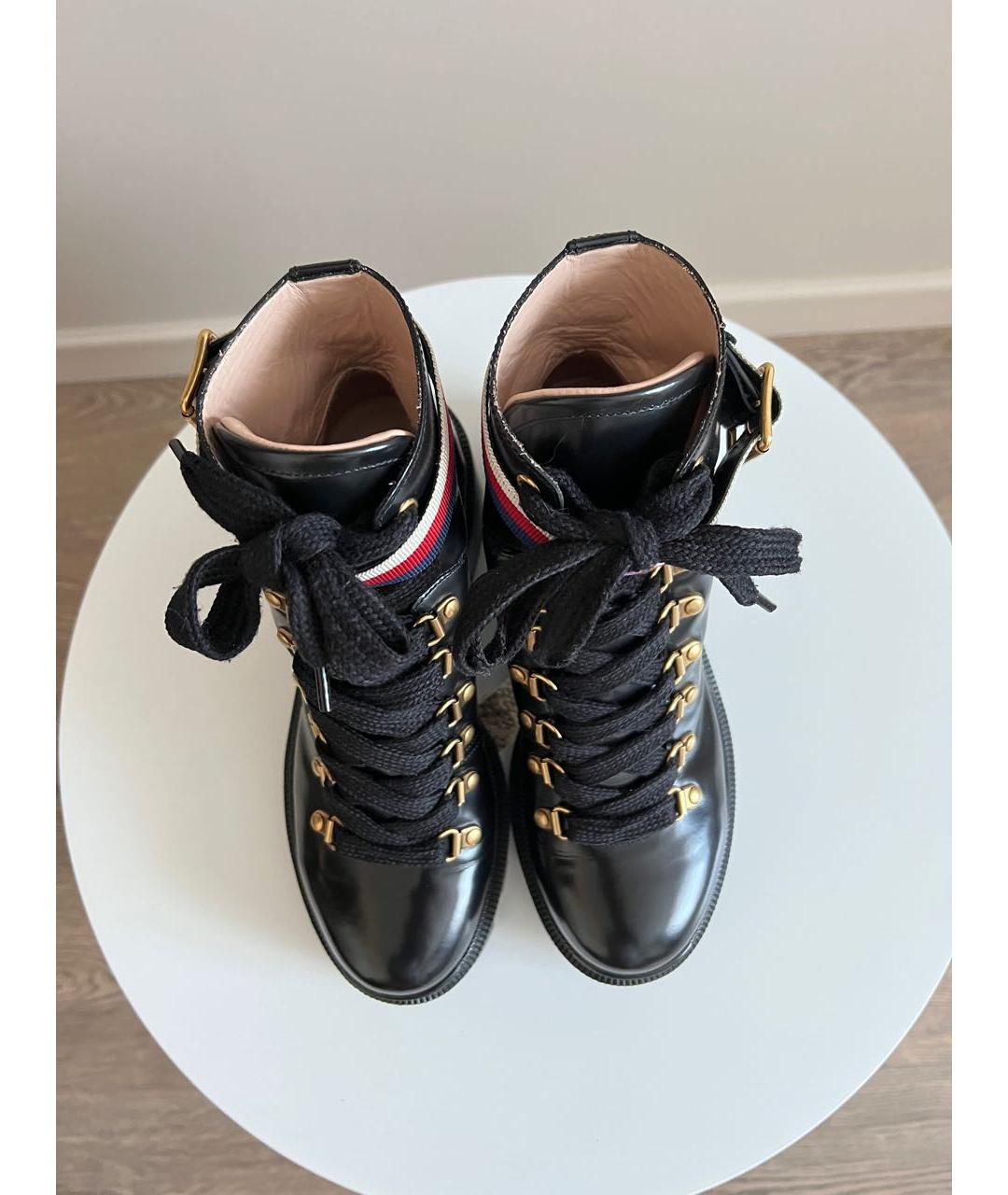 GUCCI Черные кожаные ботинки, фото 3