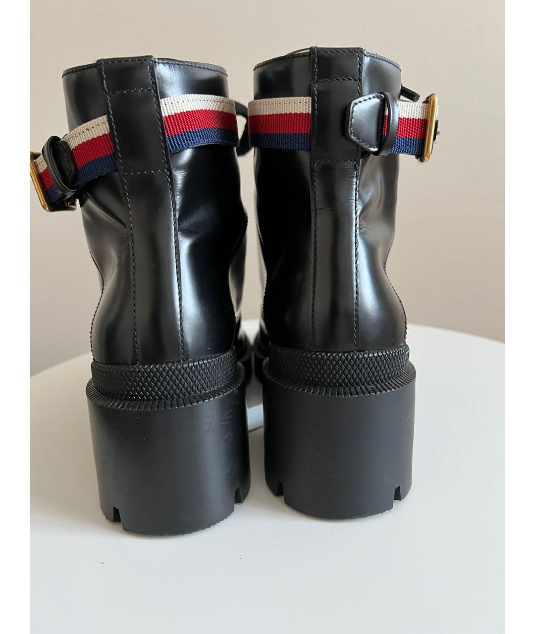 GUCCI Черные кожаные ботинки, фото 4