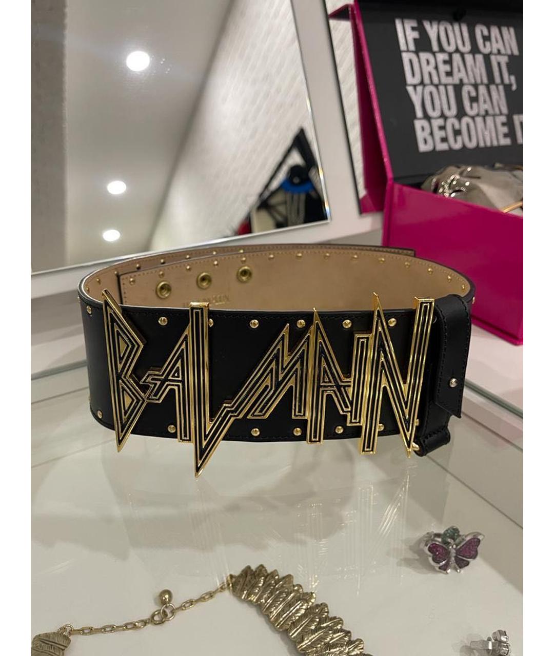 BALMAIN Черный кожаный ремень, фото 6
