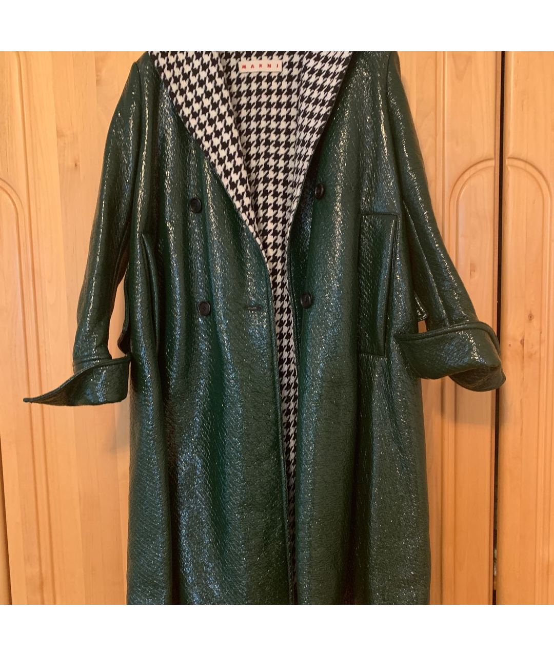 MARNI Зеленые шерстяное пальто, фото 8