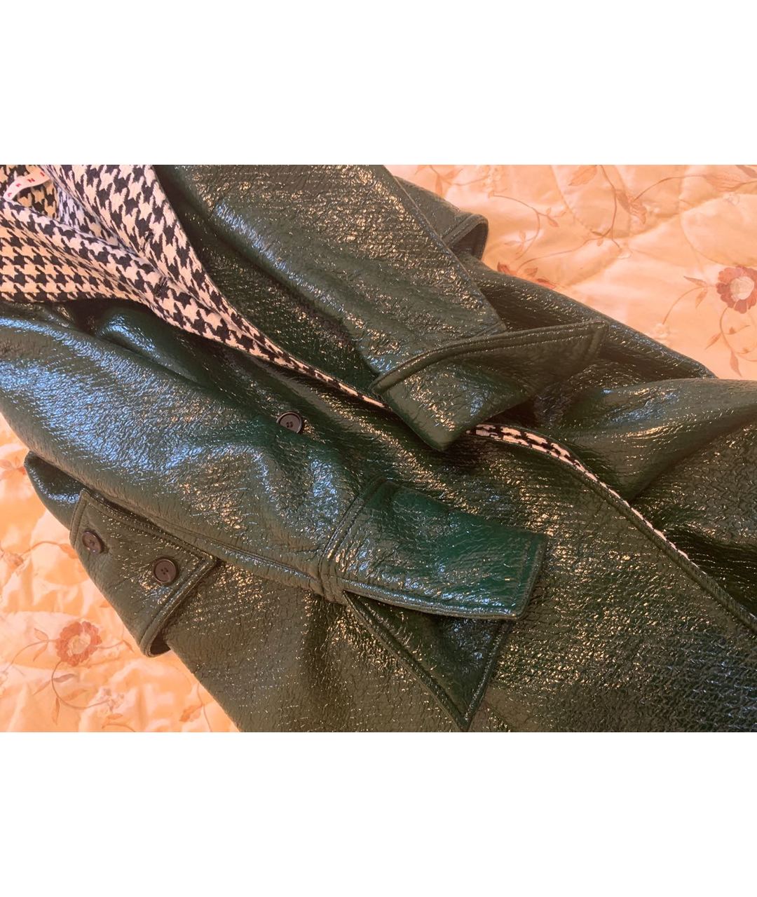 MARNI Зеленые шерстяное пальто, фото 6