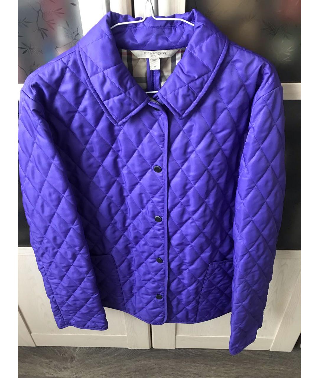 BURBERRY Фиолетовая полиэстеровая куртка, фото 9