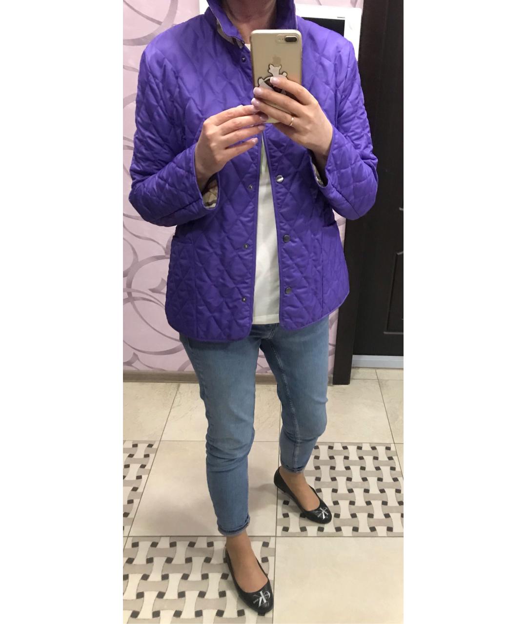 BURBERRY Фиолетовая полиэстеровая куртка, фото 5