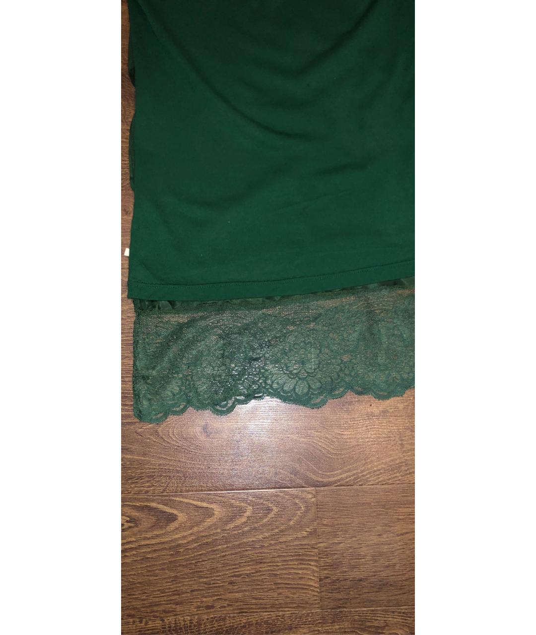 TWIN-SET Зеленые хлопковое повседневное платье, фото 3