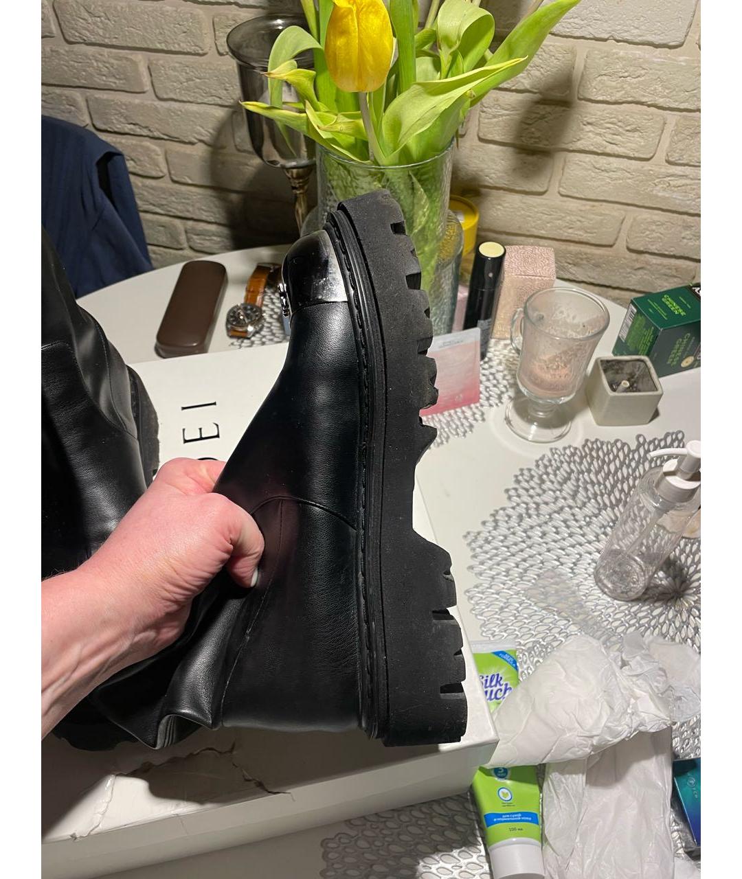 CASADEI Черные ботинки из искусственной кожи, фото 2
