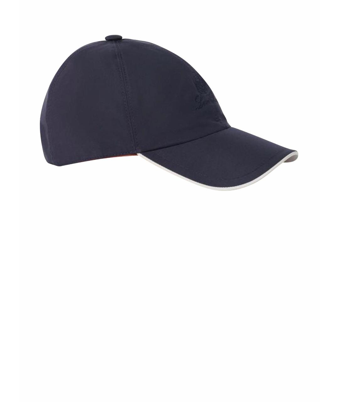 LORO PIANA Темно-синяя хлопковая кепка/бейсболка, фото 1