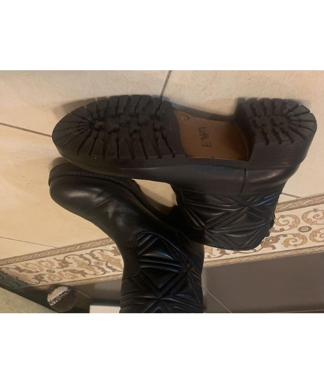 EMPORIO ARMANI Черные кожаные ботинки, фото 6