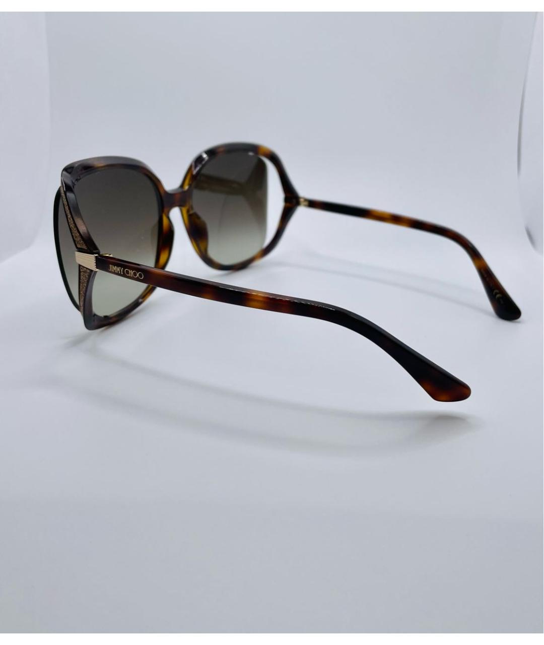 JIMMY CHOO Коричневые пластиковые солнцезащитные очки, фото 5