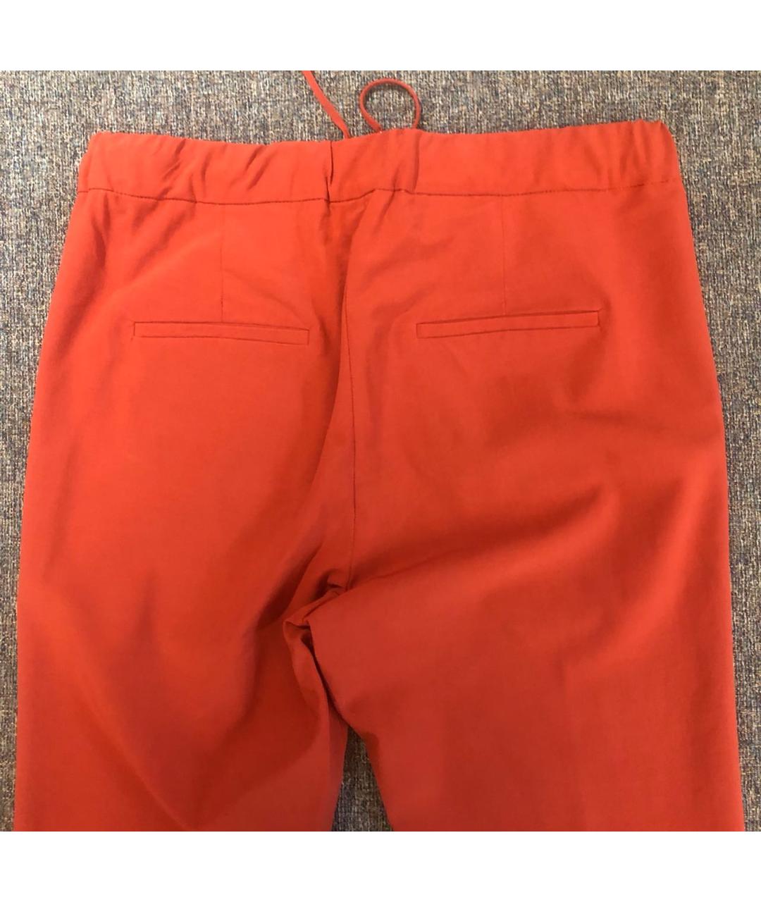 BRUNELLO CUCINELLI Красные шерстяные прямые брюки, фото 4