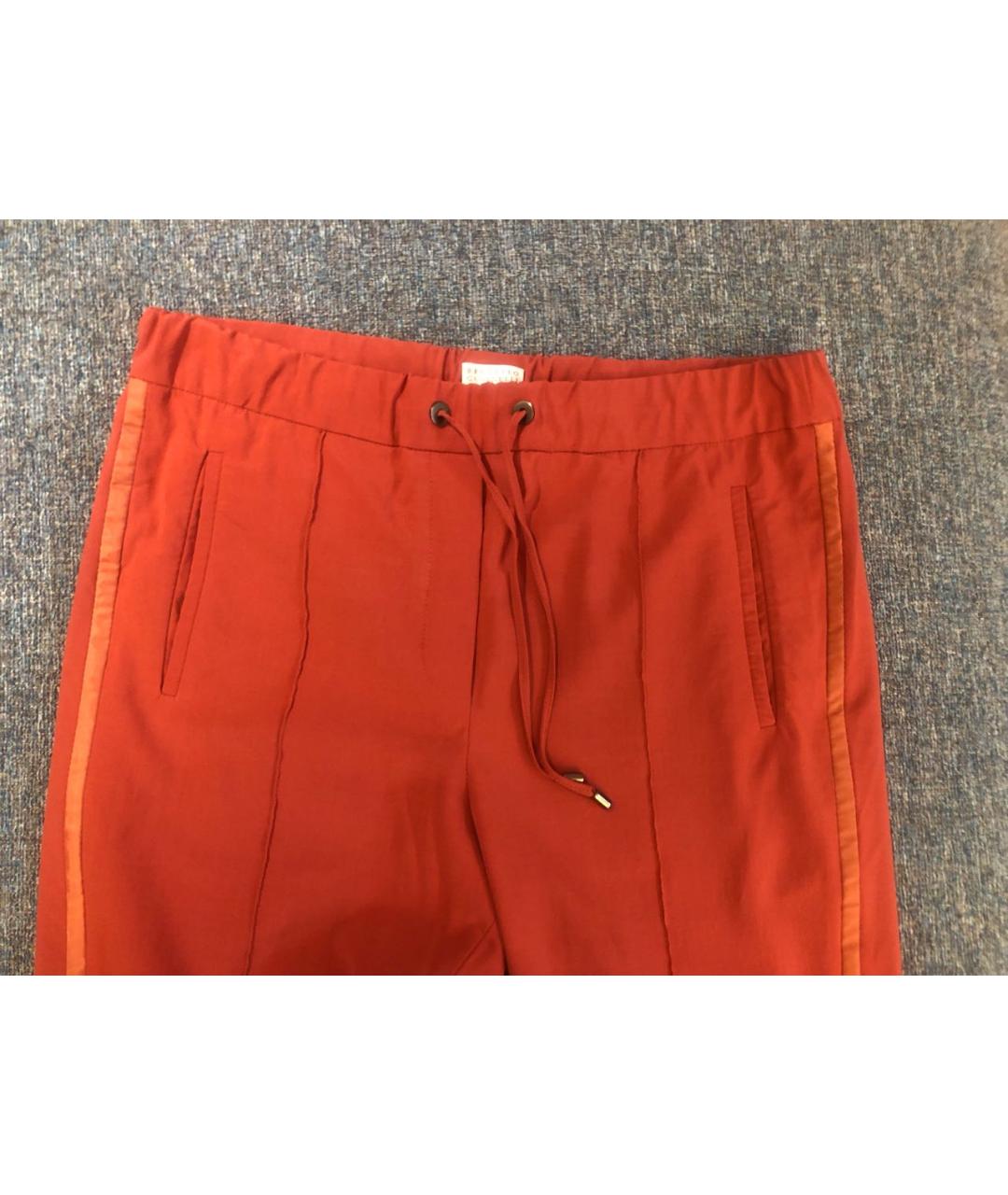 BRUNELLO CUCINELLI Красные шерстяные прямые брюки, фото 3