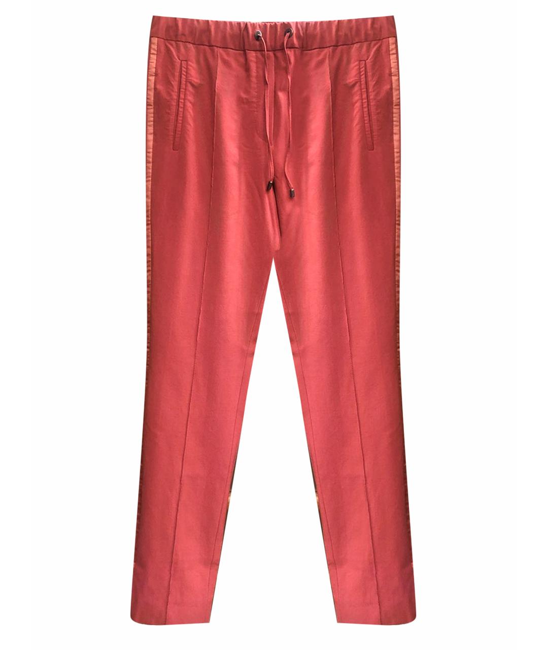 BRUNELLO CUCINELLI Красные шерстяные прямые брюки, фото 1