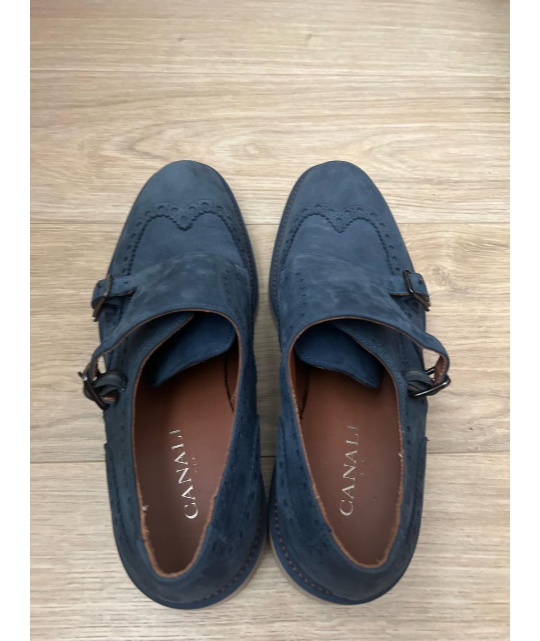 CANALI Синие нубуковые туфли, фото 3
