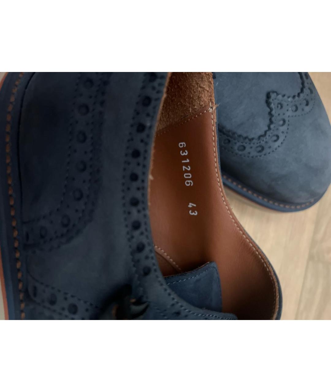 CANALI Синие нубуковые туфли, фото 8