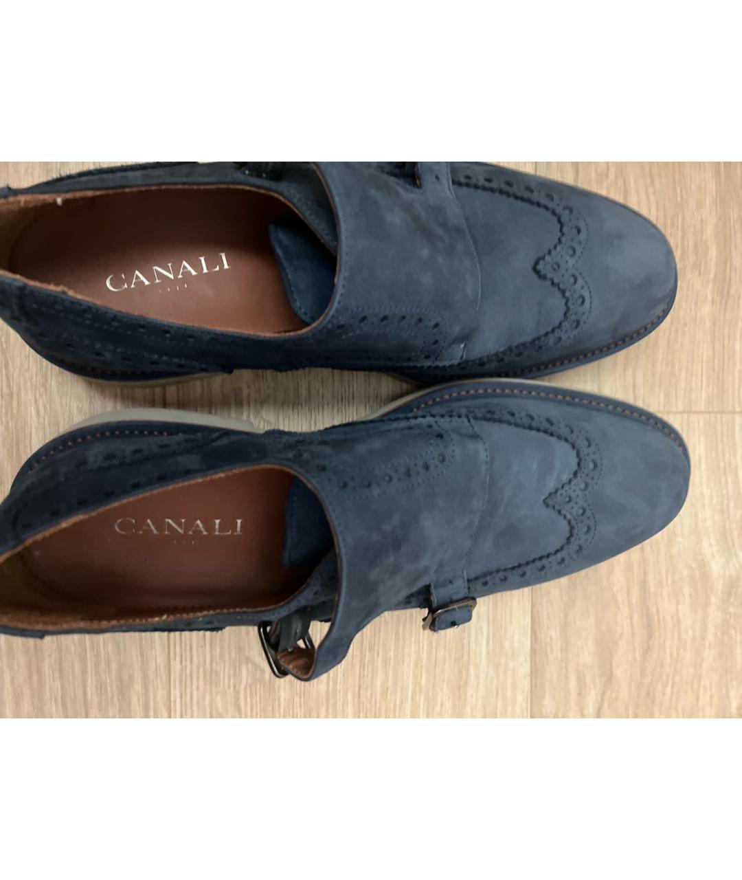 CANALI Синие нубуковые туфли, фото 6