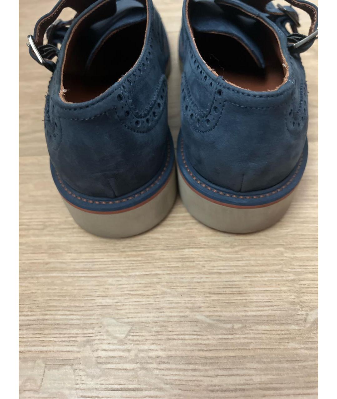 CANALI Синие нубуковые туфли, фото 4