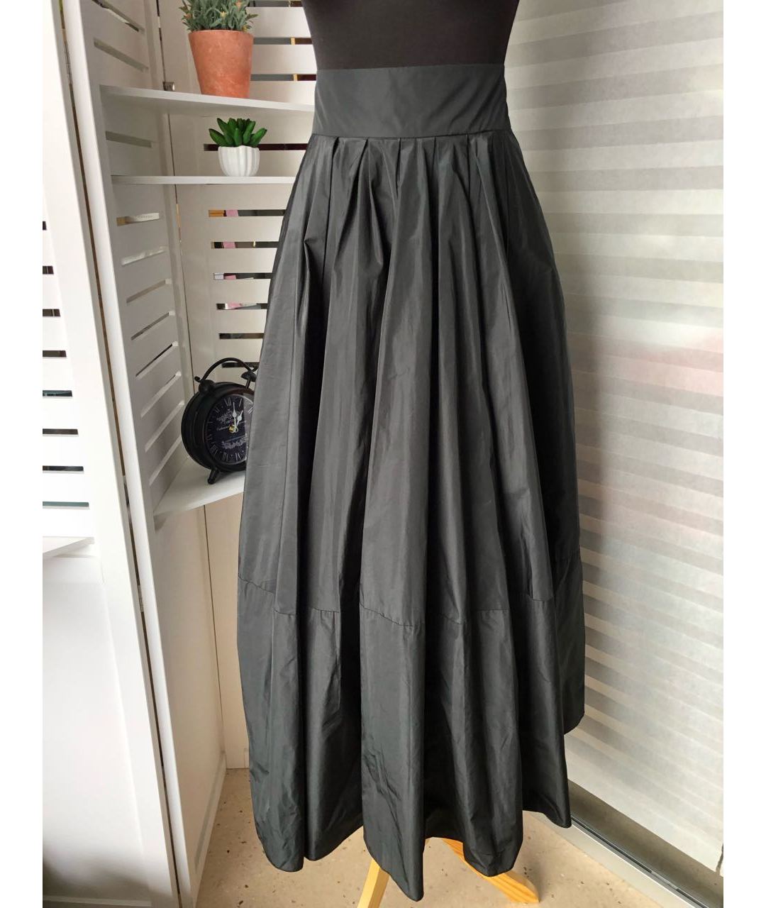 'S MAX MARA Черная полиэстеровая юбка макси, фото 9