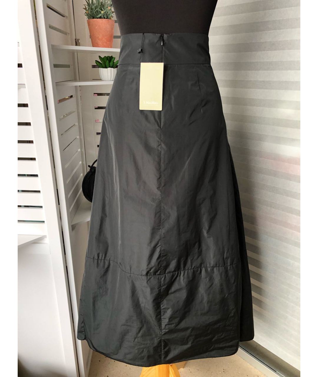 'S MAX MARA Черная полиэстеровая юбка макси, фото 2