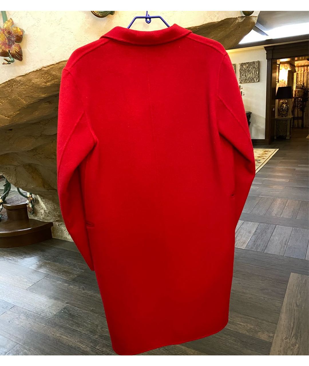 SANDRO Красное шерстяное пальто, фото 2
