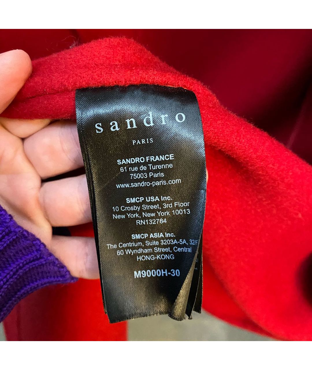 SANDRO Красное шерстяное пальто, фото 7
