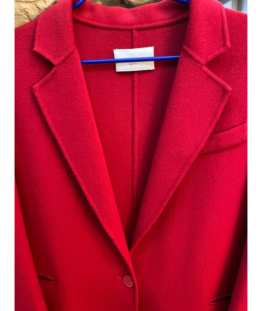SANDRO Красное шерстяное пальто, фото 4