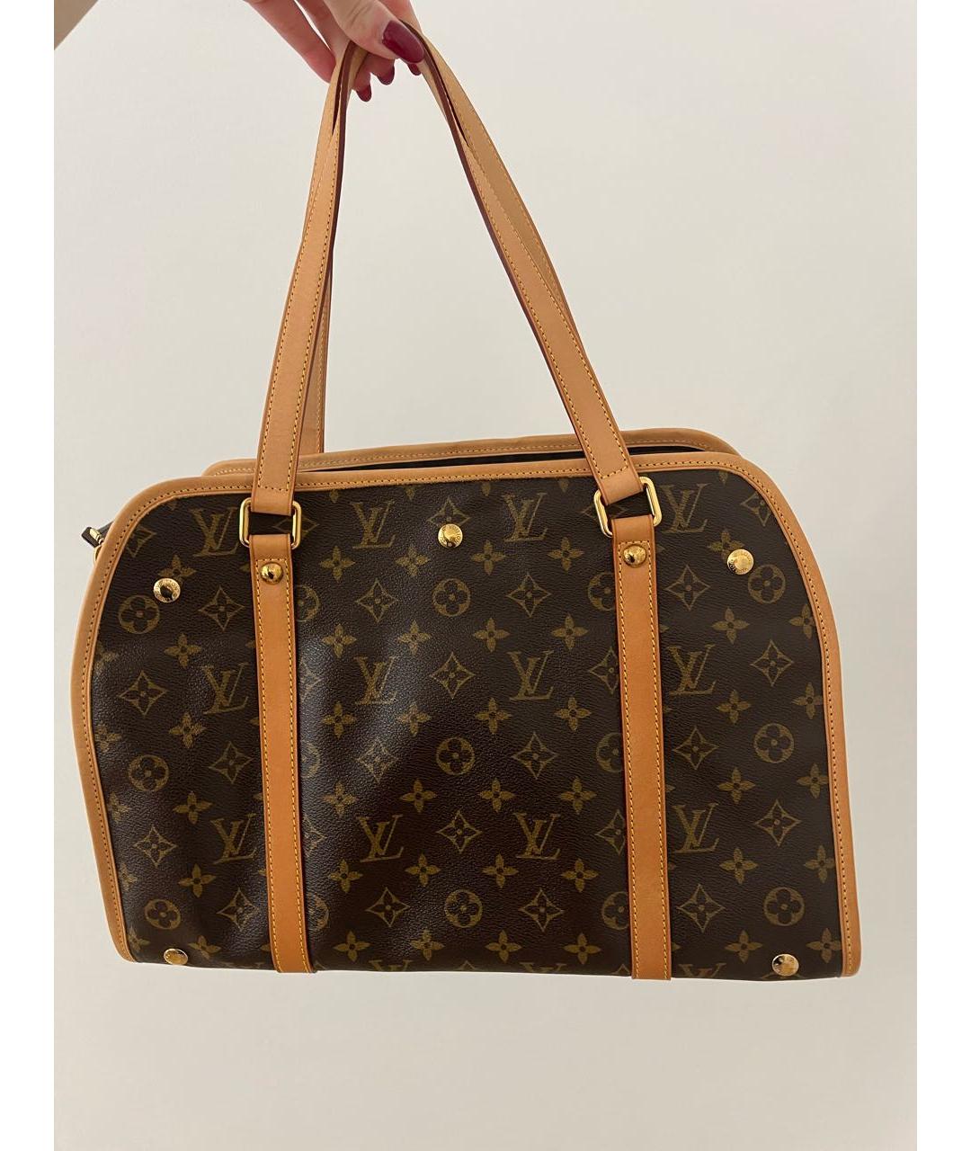 LOUIS VUITTON PRE-OWNED Коричневая кожаная сумка тоут, фото 6