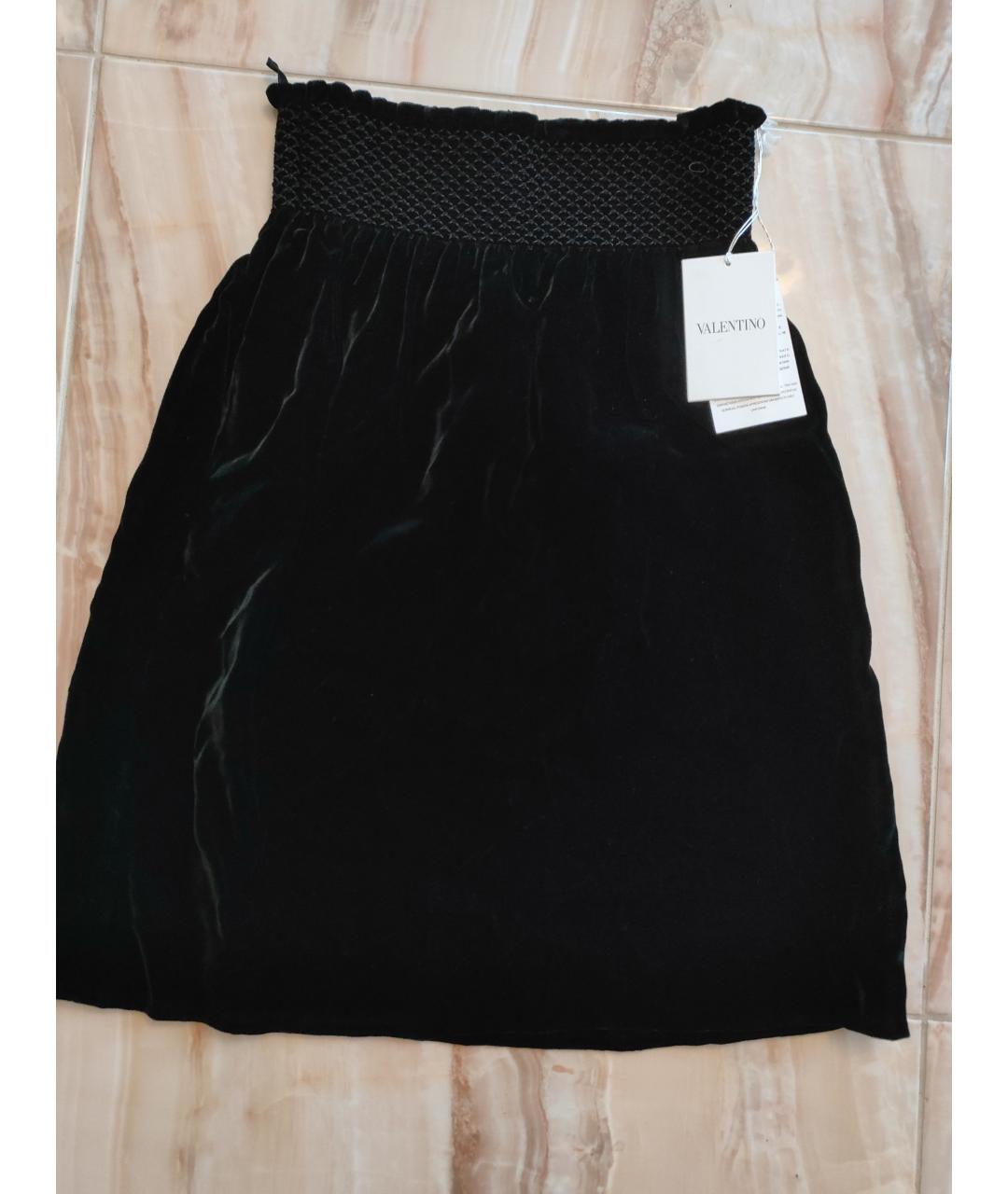 VALENTINO Черная бархатная юбка миди, фото 10