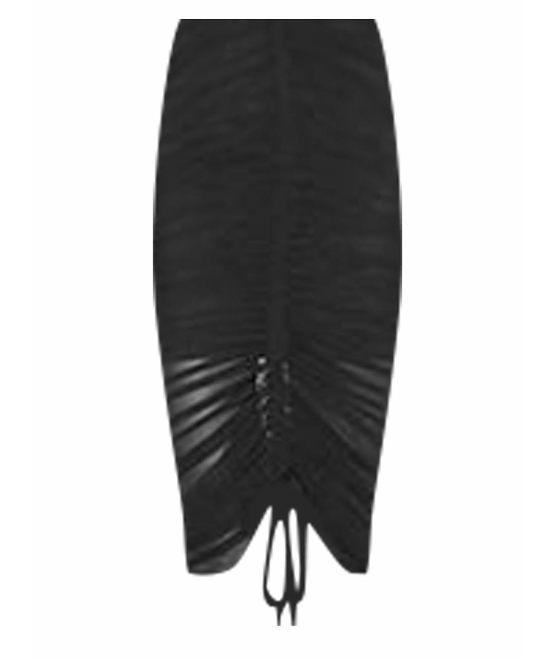 CINQ A SEPT Черная сетчатая юбка миди, фото 1