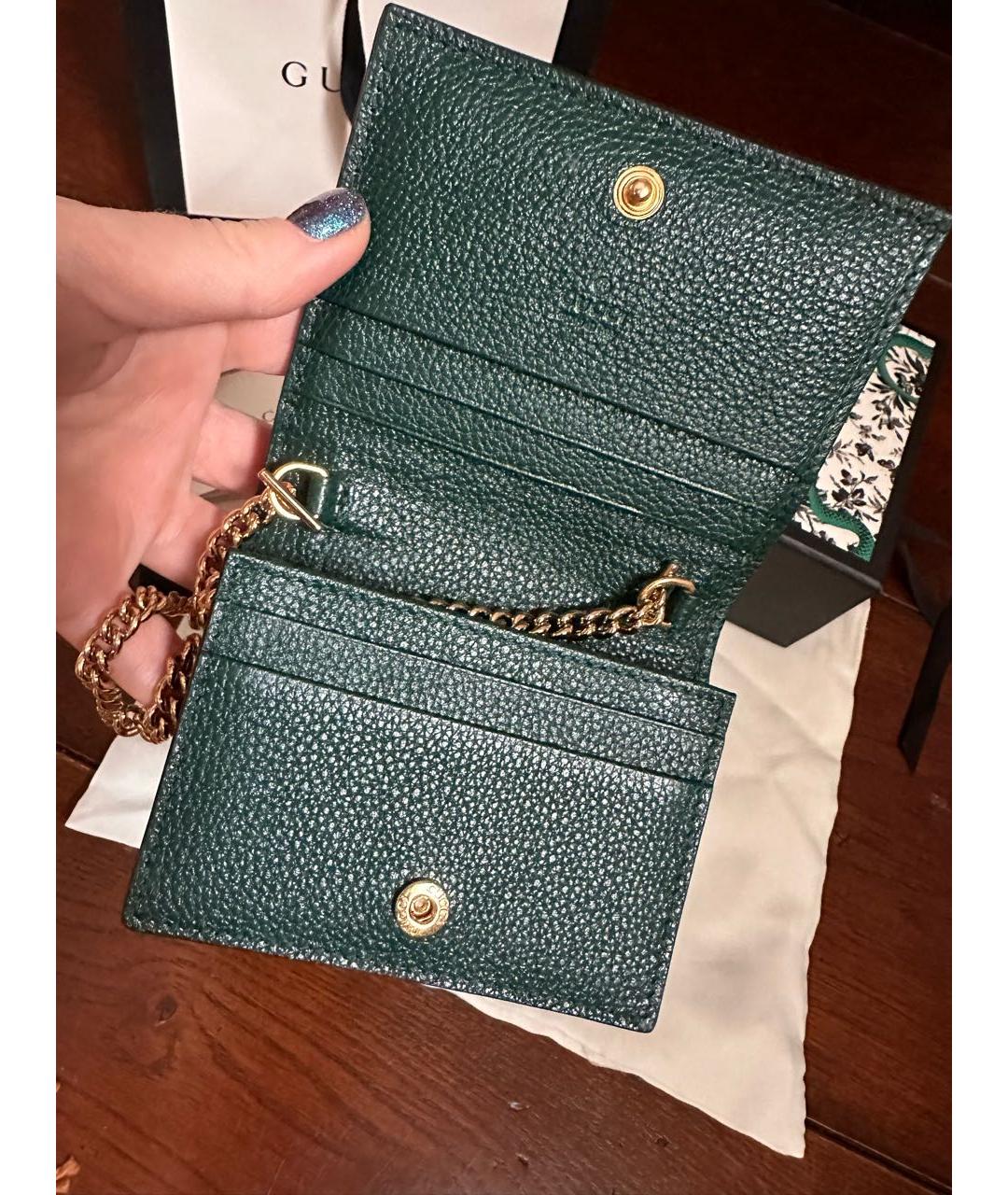 GUCCI Зеленый кожаный кошелек, фото 2