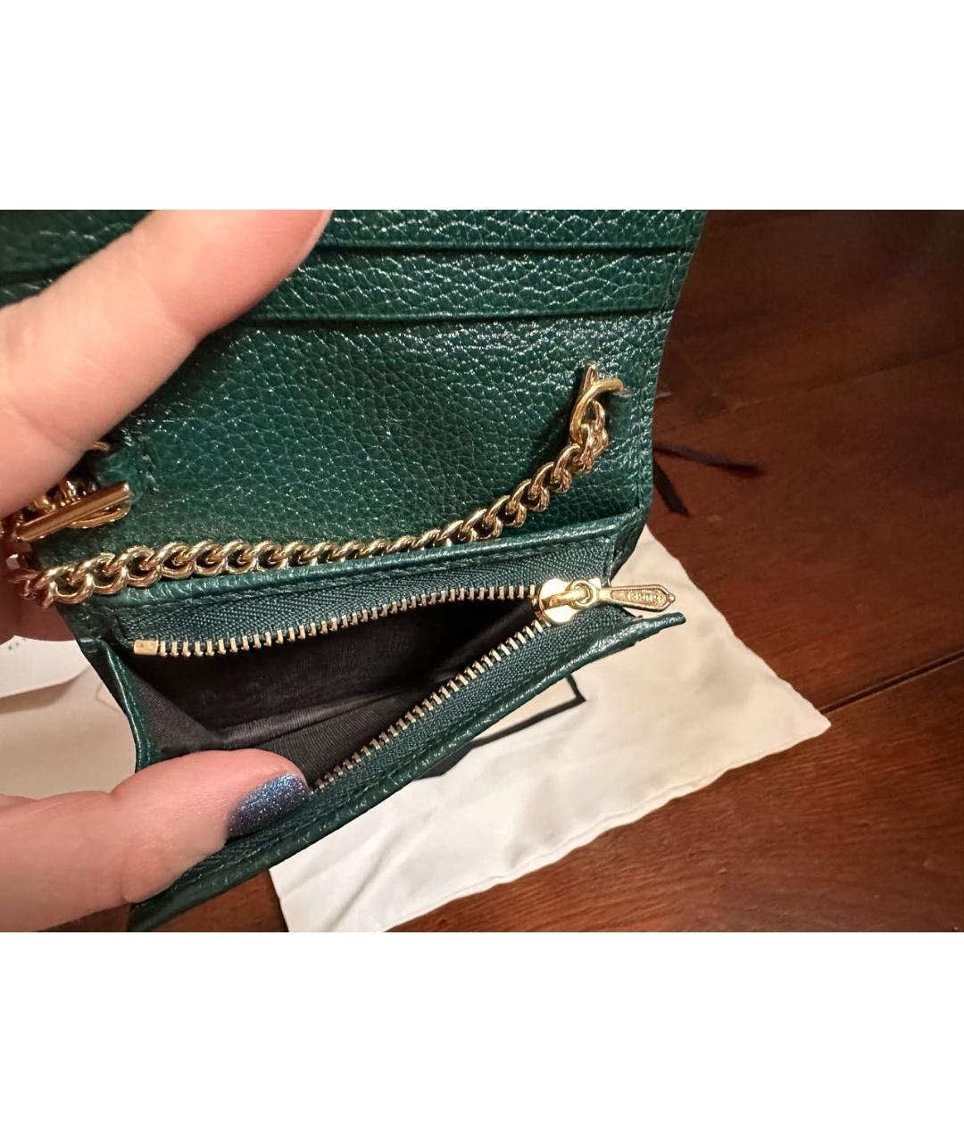GUCCI Зеленый кожаный кошелек, фото 5