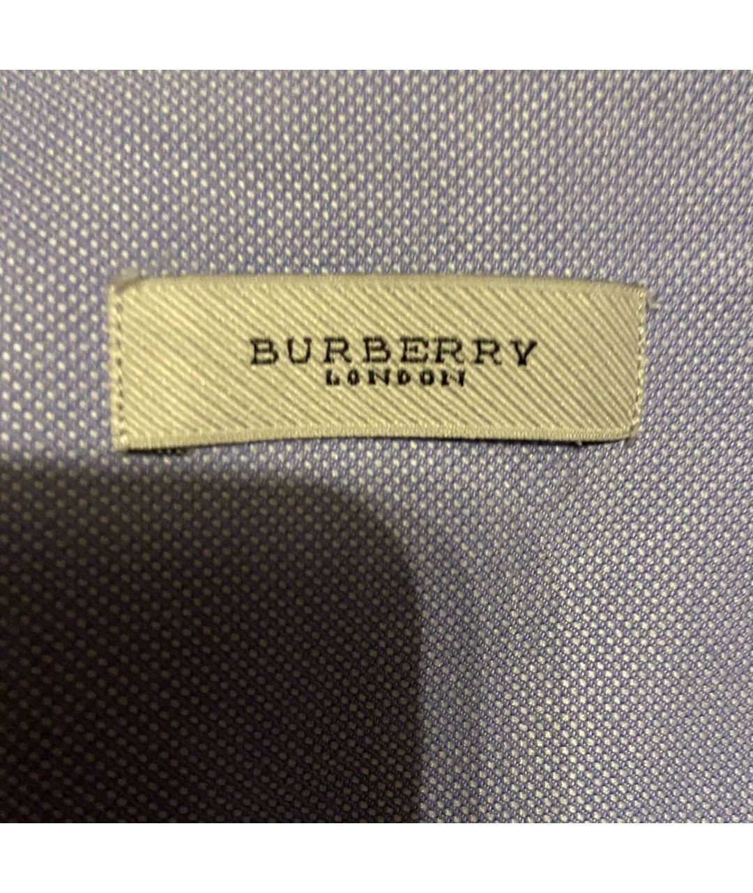 BURBERRY Голубая хлопковая классическая рубашка, фото 5