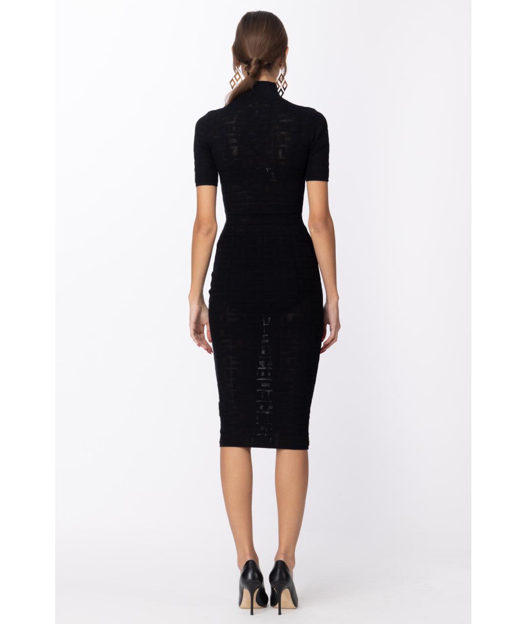 ELISABETTA FRANCHI Черное вискозное коктейльное платье, фото 7
