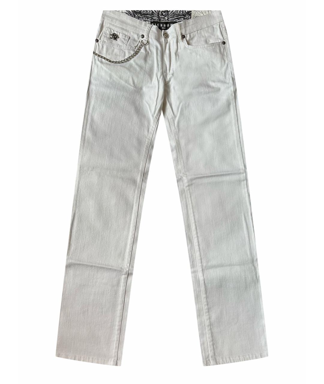 JOHN RICHMOND Белые хлопковые прямые джинсы, фото 1