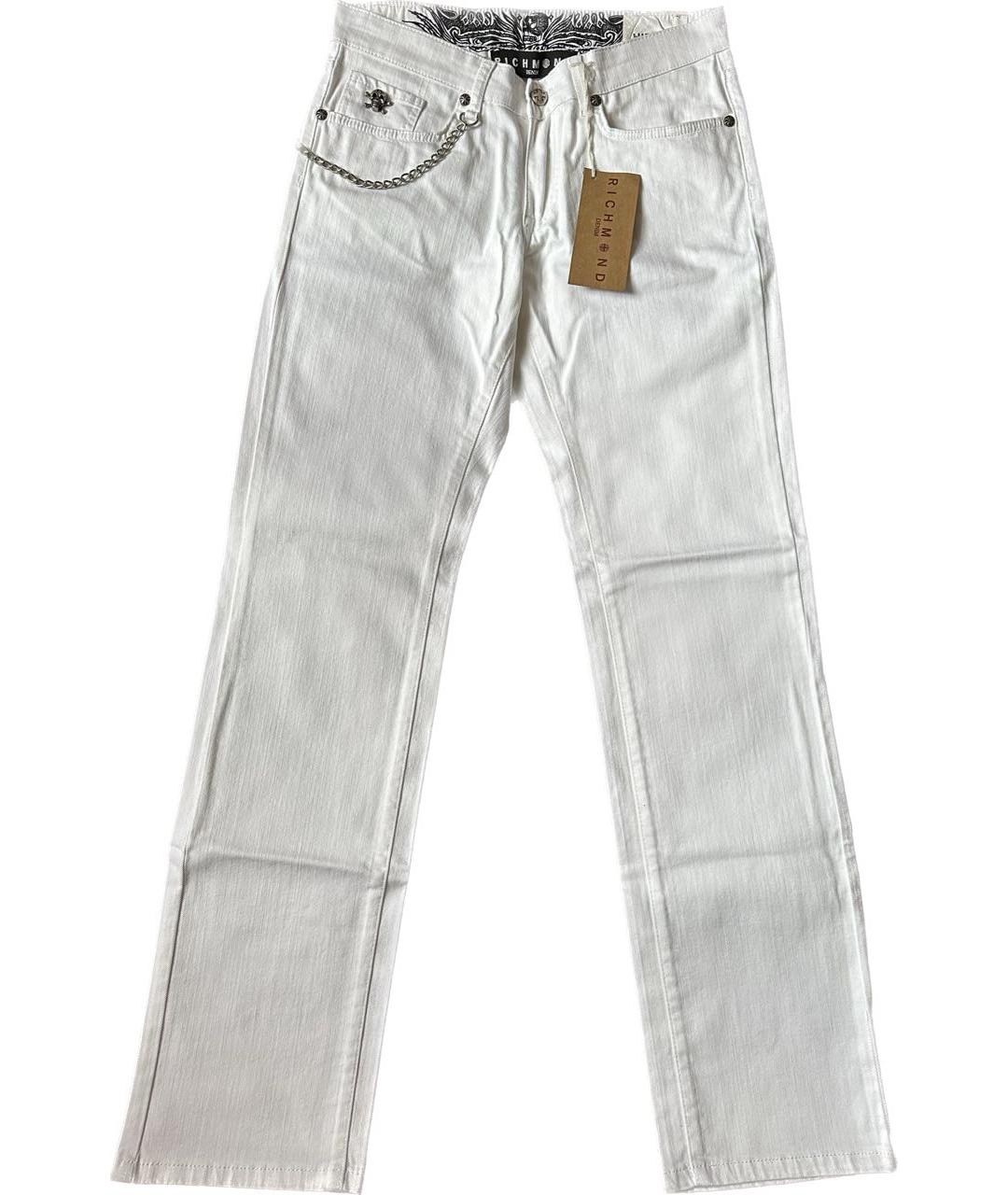 JOHN RICHMOND Белые хлопковые прямые джинсы, фото 7