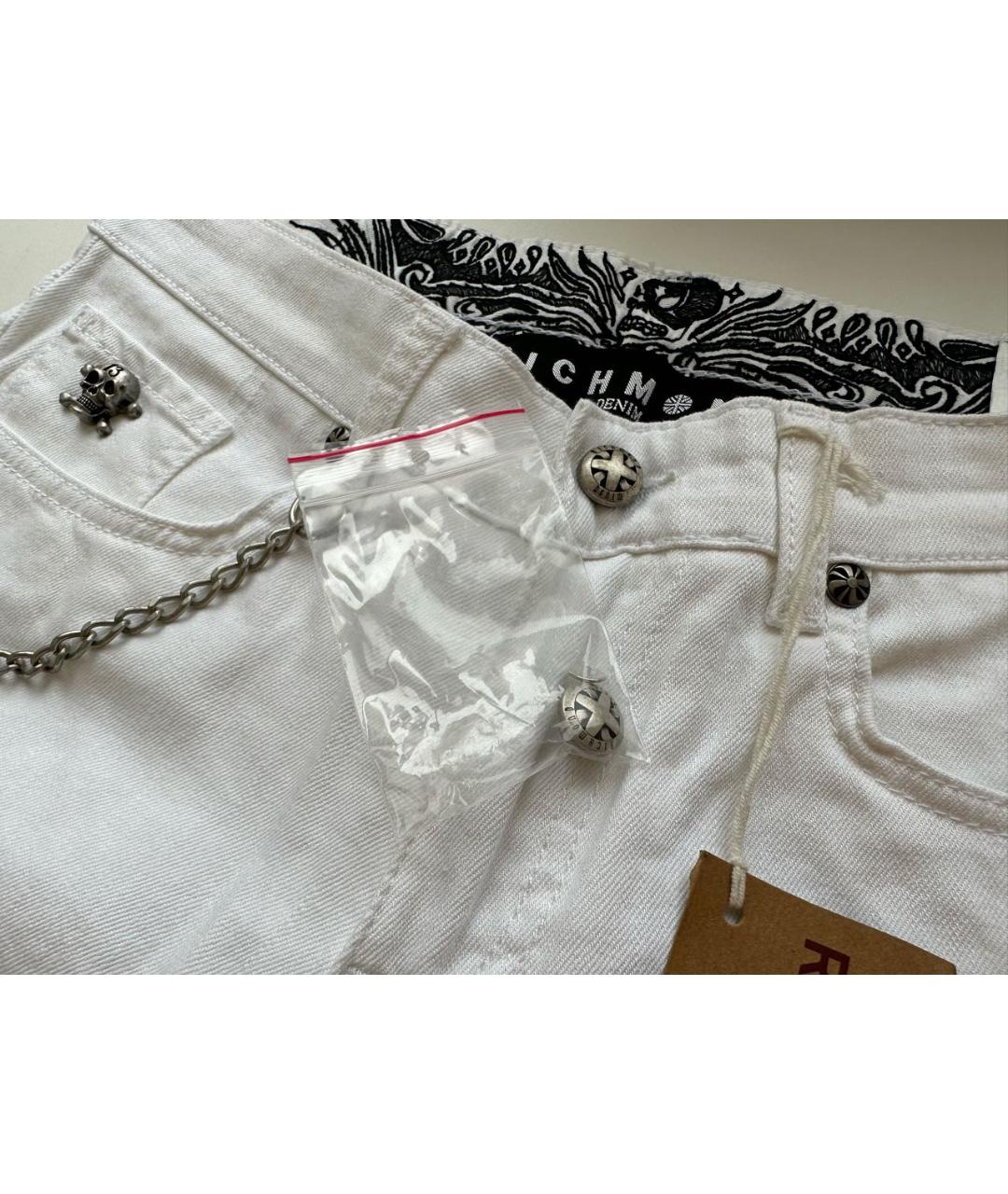JOHN RICHMOND Белые хлопковые прямые джинсы, фото 6