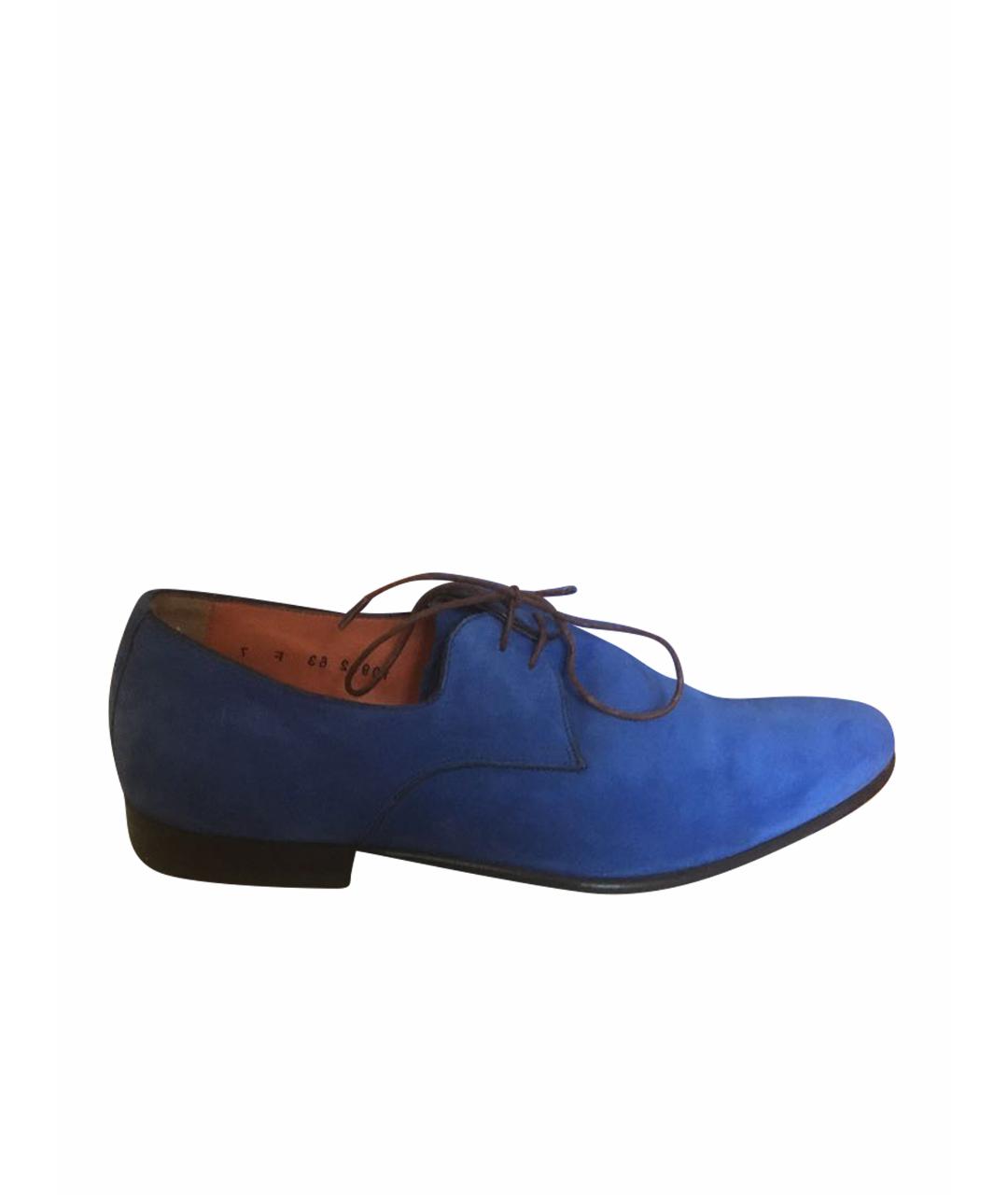 SANTONI Голубые замшевые туфли, фото 1