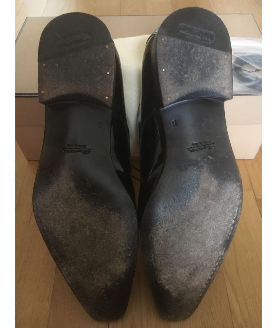 SANTONI Черные туфли из лакированной кожи, фото 4