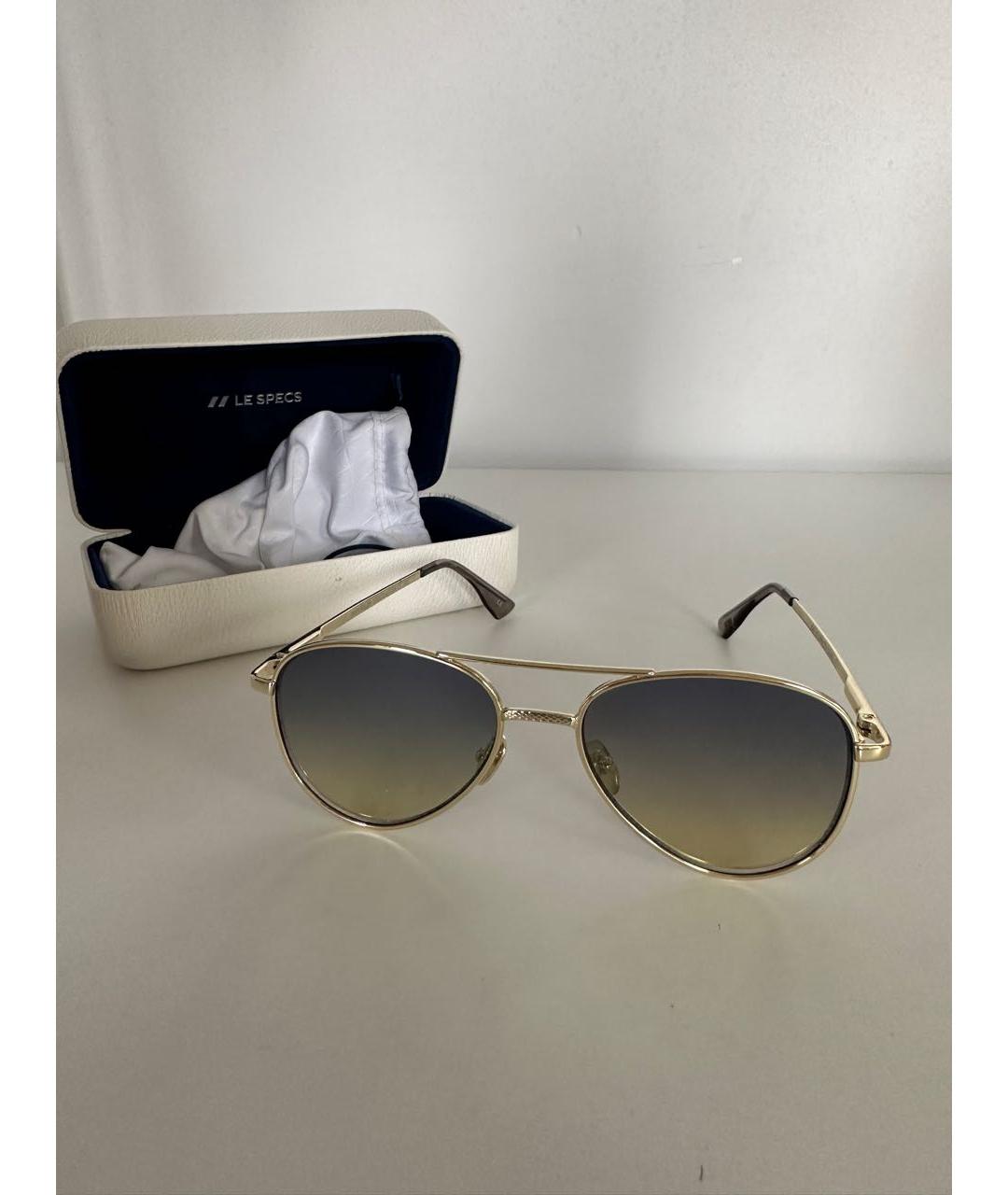 LE SPECS Золотые металлические солнцезащитные очки, фото 4