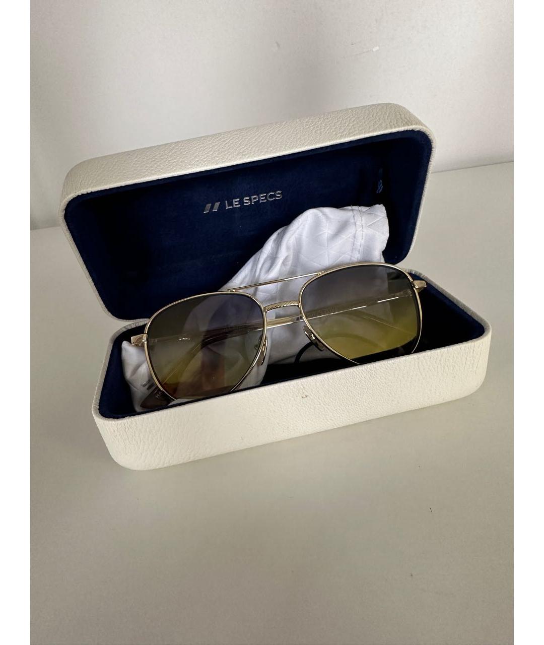 LE SPECS Золотые металлические солнцезащитные очки, фото 3