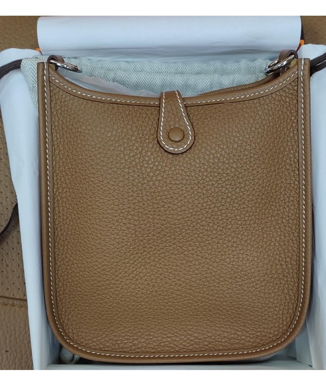HERMES Коричневая кожаная сумка через плечо, фото 3