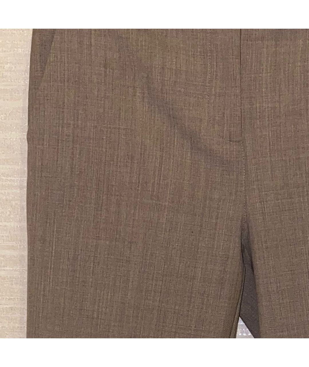 PATRIZIA PEPE Коричневые шерстяные прямые брюки, фото 4