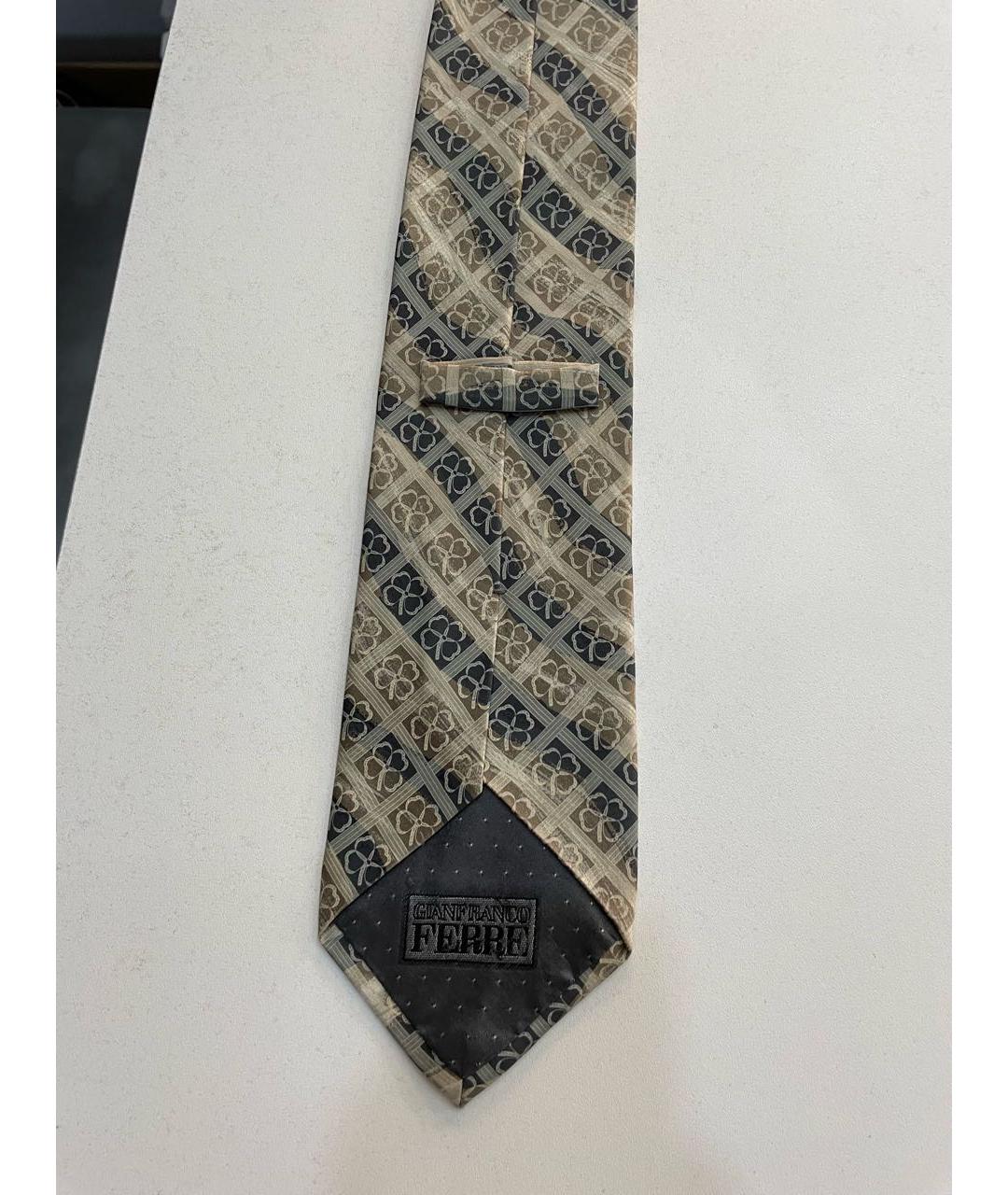 GIANFRANCO FERRE Бежевый шелковый галстук, фото 5