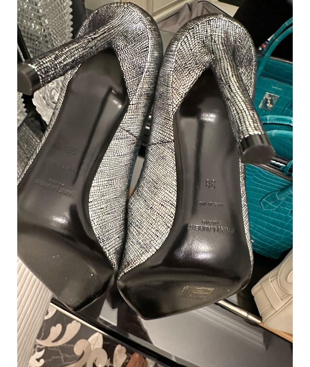SAINT LAURENT Серебряные туфли, фото 5