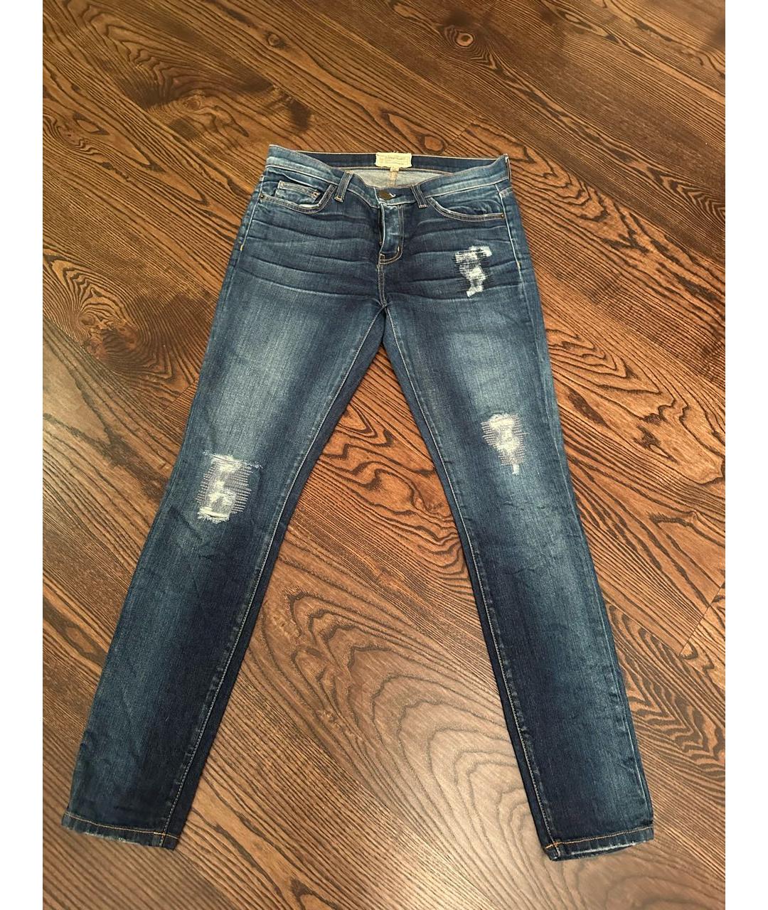 CURRENT/ELLIOTT Синие хлопко-эластановые джинсы слим, фото 7