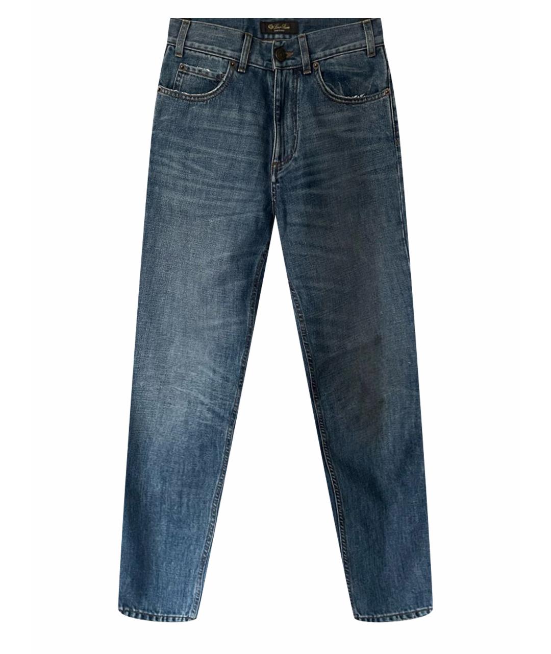 LORO PIANA Синие прямые джинсы, фото 1