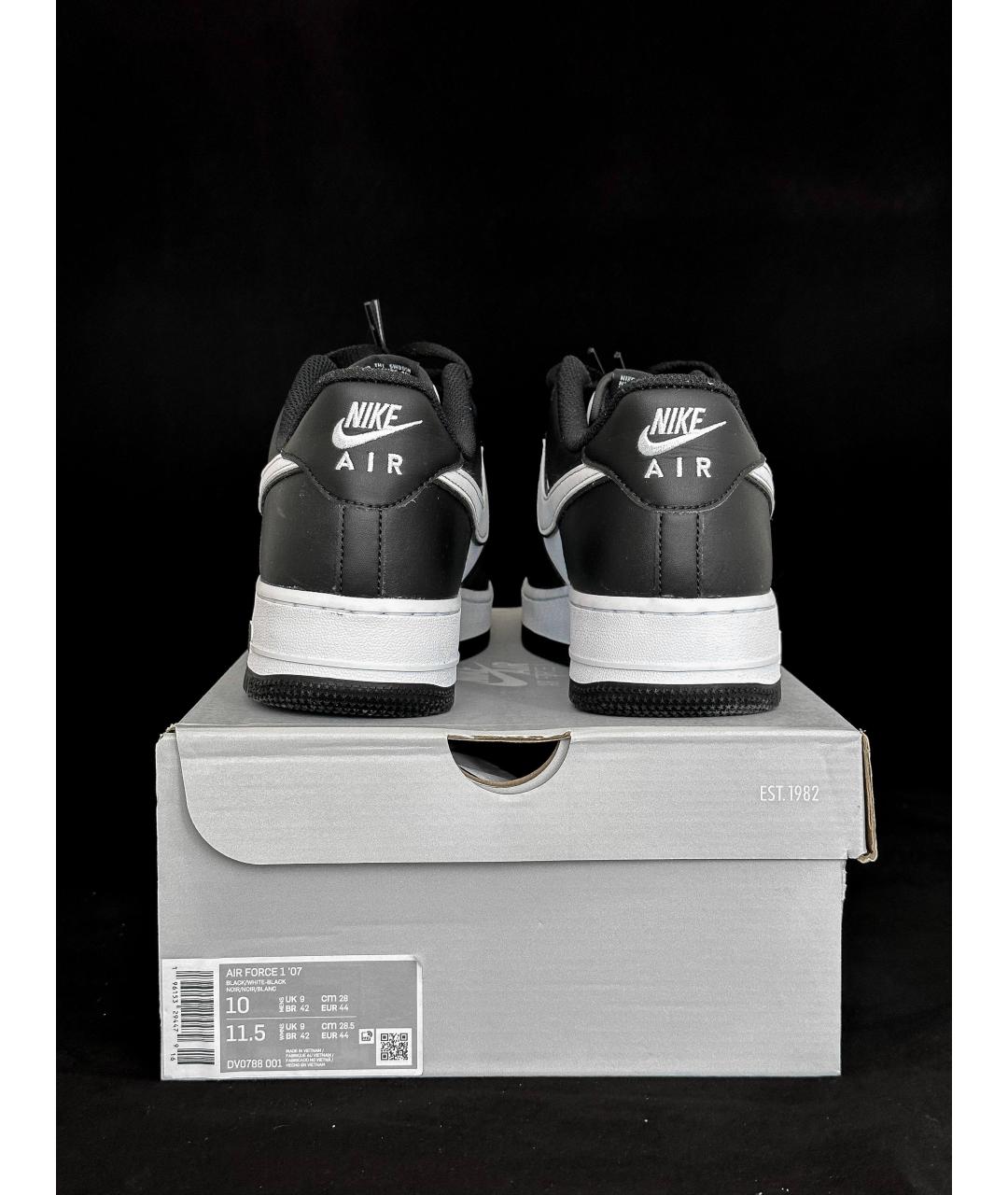 NIKE Черные кожаные низкие кроссовки / кеды, фото 4