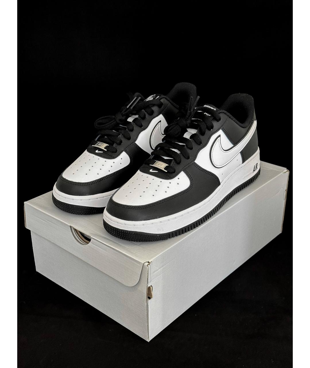 NIKE Черные кожаные низкие кроссовки / кеды, фото 2