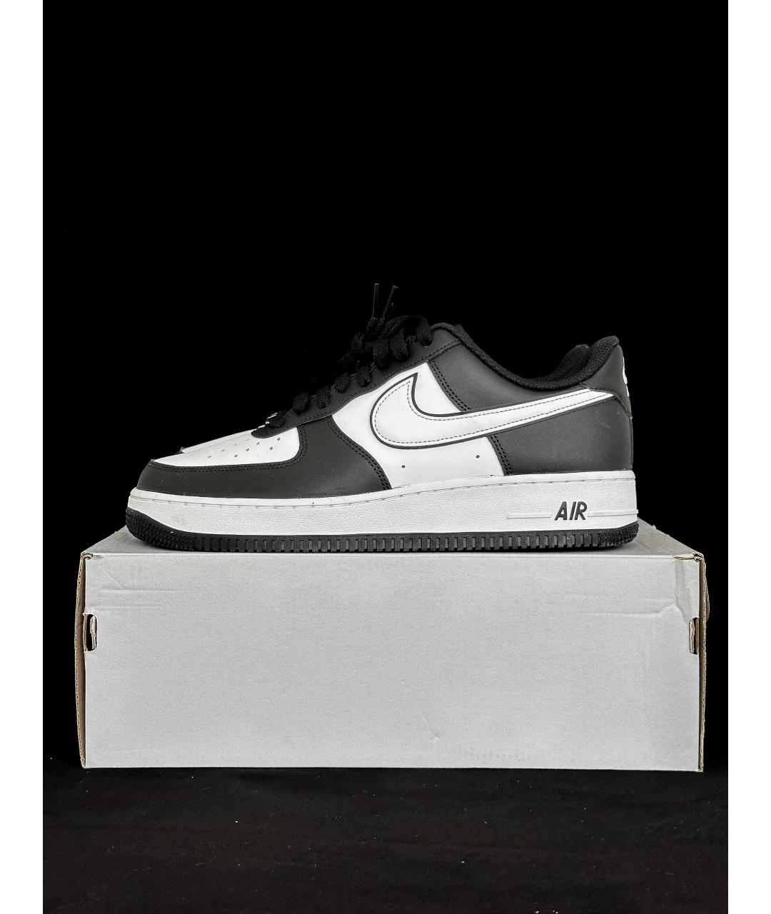 NIKE Черные кожаные низкие кроссовки / кеды, фото 8