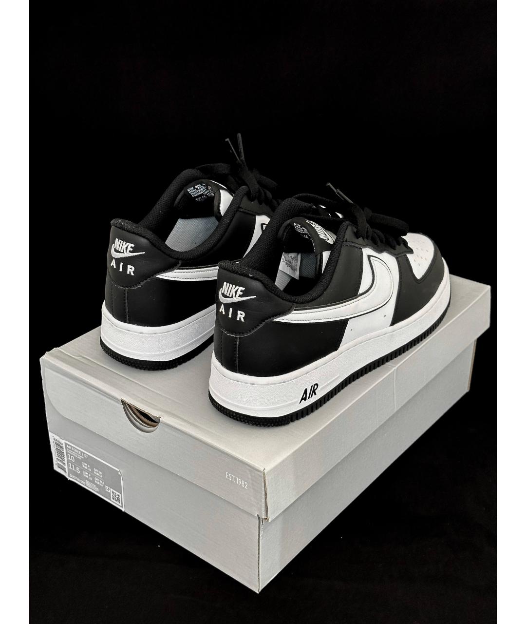 NIKE Черные кожаные низкие кроссовки / кеды, фото 6